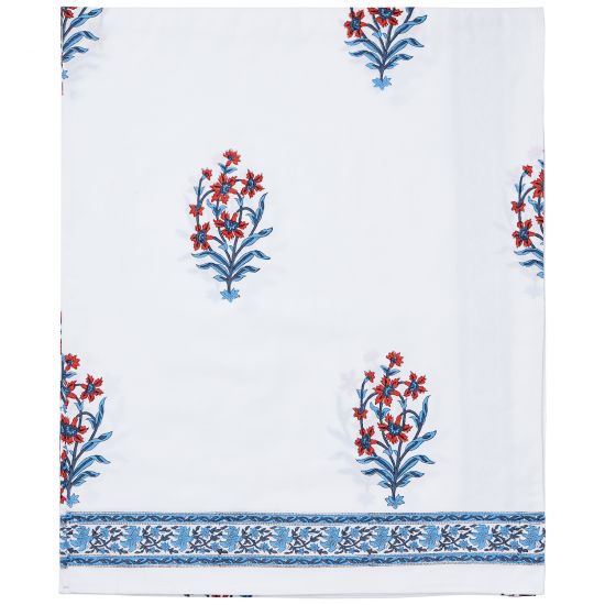 Nargis Flat and Fitted Sheets - Orange/Blue